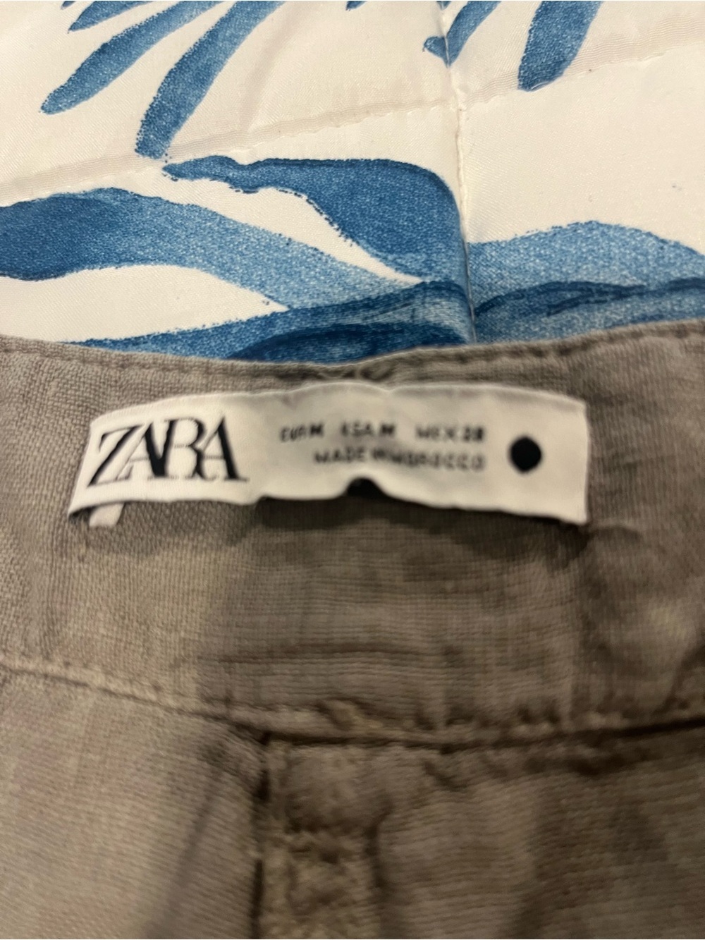 Zara Wide-Leg Pants in Light Beige with Brown Belt - Picture 2 of 11